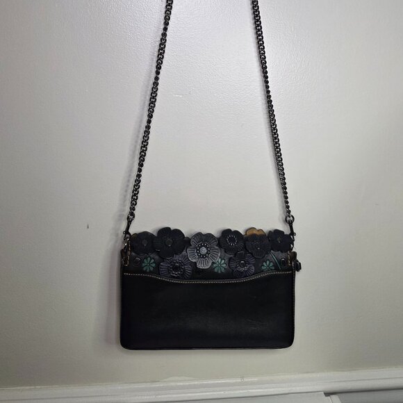 Coach Dinky With Tea Rose Crossbody Leather DK 20215 - Picture 3 of 15